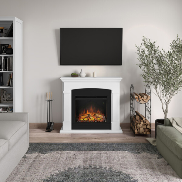 Tagu Helmi Pure White Mantlepiece PowerFlame
