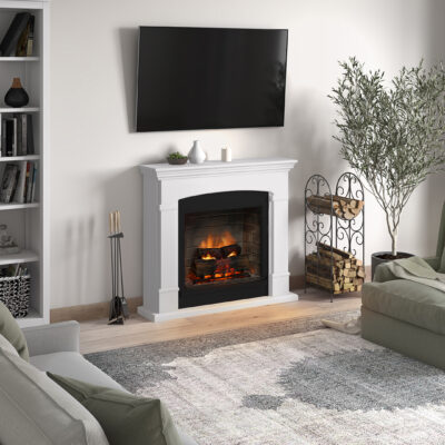 Helmi Pure White Mantlepiece New Gen PowerFlame 2 - Image 4