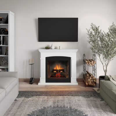 Helmi Pure White Mantlepiece New Gen PowerFlame 2