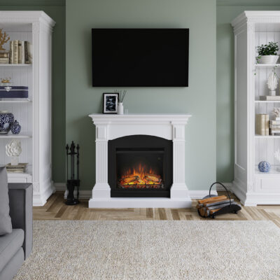 Magna Pure White Mantlepiece Powerflame