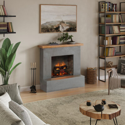 Rolf Grey Concrete Natural Wood Top Powerflame 2 - Image 3