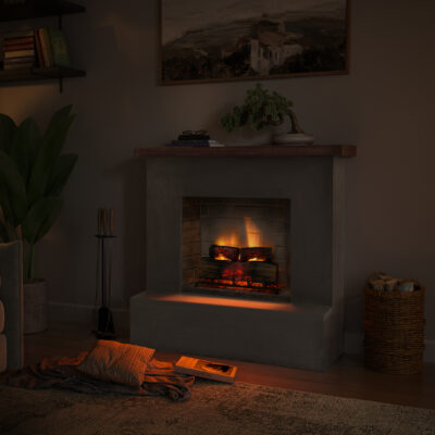 Rolf Grey Concrete Natural Wood Top Powerflame 2 - Image 2