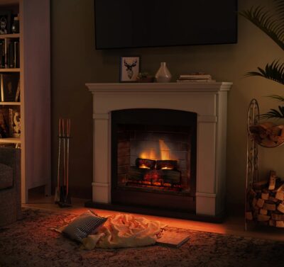 Helmi Pure White Mantlepiece New Gen PowerFlame 2 - Image 2