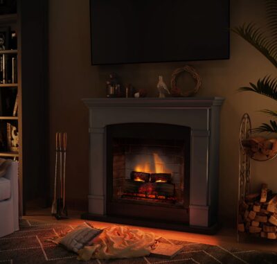 Helmi Solid Grey Mantlepiece New Gen PowerFlame 2 - Image 4