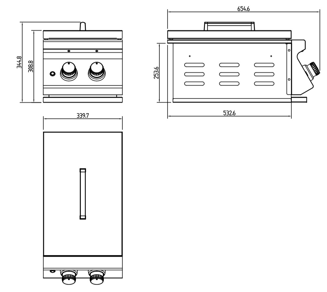 Tahuna Double Side Burner Module – 304 Stainless Steel - Image 2