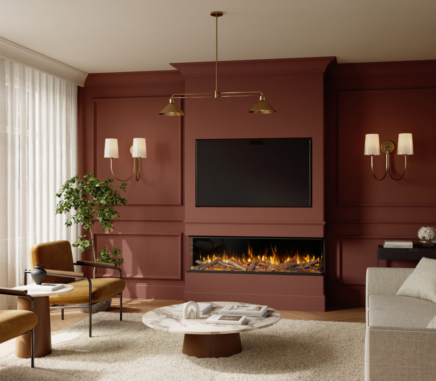 Evonic Volektra media wall fireplace